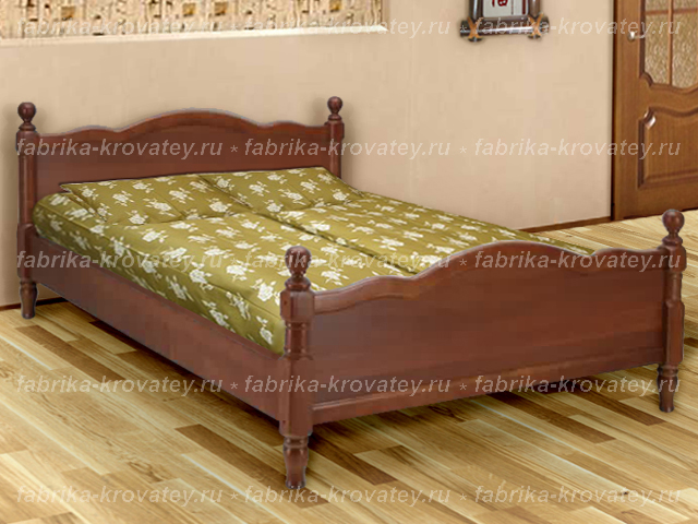 Недорогая деревянная кровать «Славия» на точеных ногах великолепно будет сочетаться с любым интерьером. 